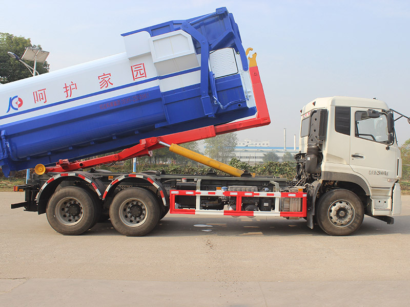 東風天龍后八輪鉤臂車SCS5251ZXXDFH6車廂可卸式垃圾車