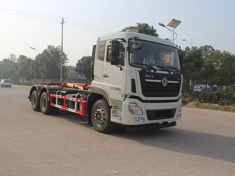 東風天龍后八輪鉤臂車SCS5251ZXXDFH6車廂可卸式垃圾車